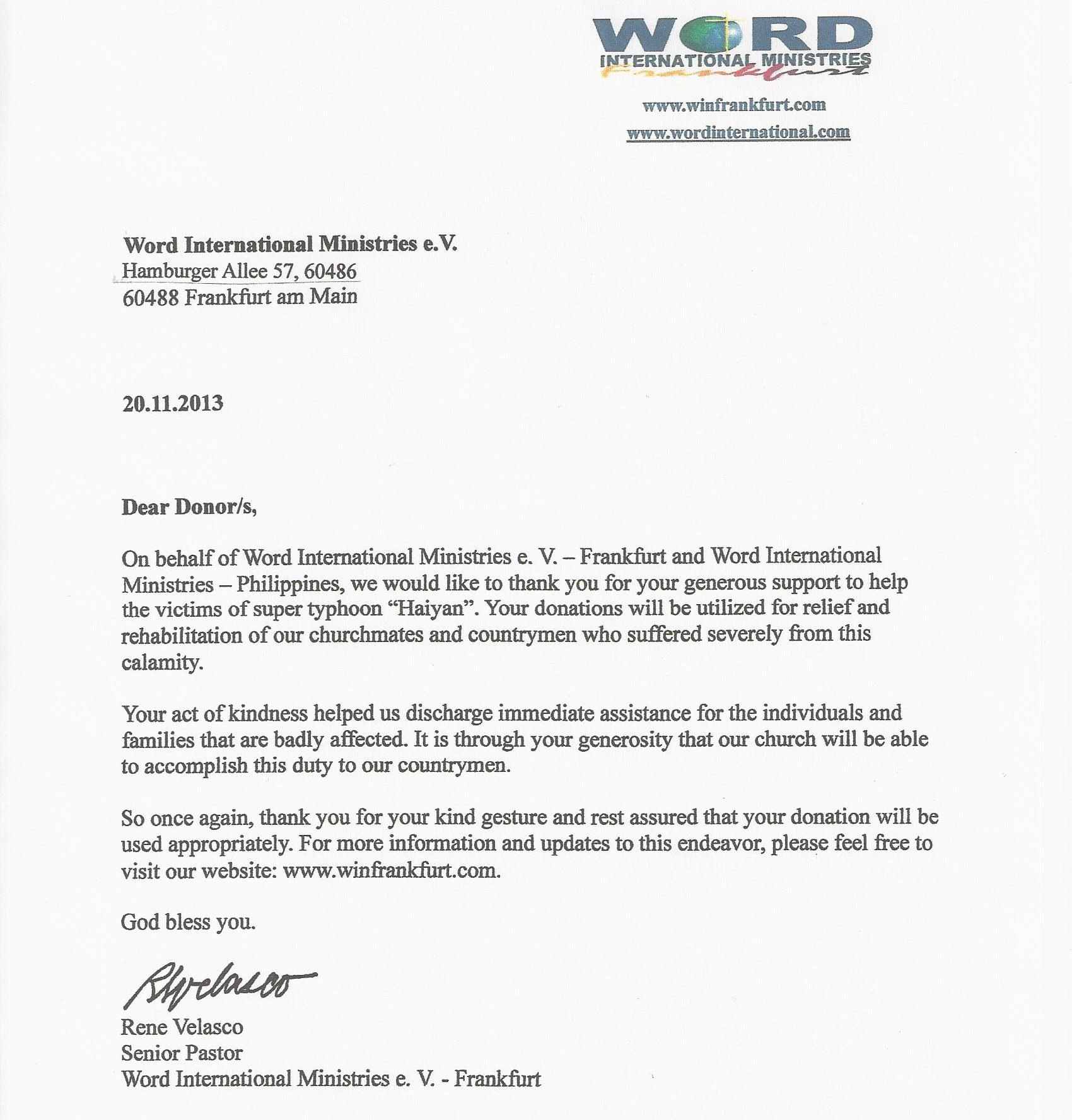 thankful letter to pastor word international frankfurt thankful letter to pastor word international frankfurt